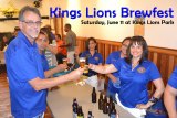 Kings Lions members President Ray Etchegoin and Gina Arcino share a brew.